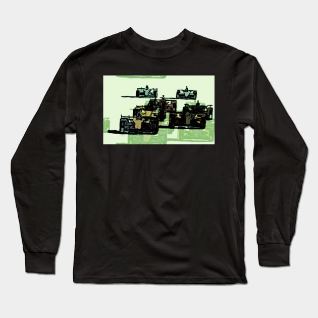 Formula 1 Cars Long Sleeve T-Shirt by PB and Junk Arts